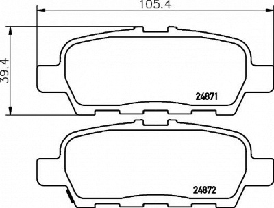 HELLA PAGID 8db355014561 -  Комплект тормозных колодок, дисковый тормоз